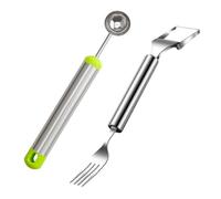 EIHI 2 Piezas Cortador de sandía, cortador de fruta, cortador de melón, cuchillo para cortar sandía, cortador de sandía, 3 en 1, para cocina, familia, fiestas, camping