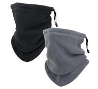 EIHI 2 piezas de invierno cuello más caliente de doble capa de lana bufanda suave y gruesa Ciclismo a prueba de viento cuello Gaiter Unisex pasamontañas para deportes al aire libre