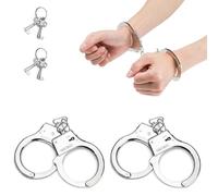 EIHI 2 Piezas Esposas De Metal con 4 Llave, Esposas Juguete Niños, Esposas Policia Disfraz, Esposas Policia Profesionales del Juguete Falso Accesorios De Disfraz Juegos De Roles