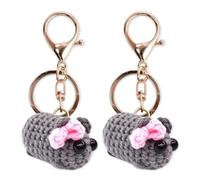 EIHI 2 Piezas Llavero HáMster Triste, Llavero HáMster Triste con Sonido de ViolíN, Peluche Meme HáMster Triste, Peluche HáMster Triste Tejido a Mano, Regalos Llavero HáMster