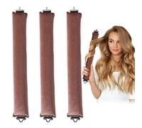 EIHI 3 PCS Unidades de rizos sin calor, rizos durante la noche, rizador de pelo Overnight Blowout, rizador para dormir, banda sin calor, rizadores grandes para todos los tipos de cabello(Marrón)
