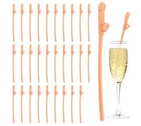 EIHI 30 Piezas Pajas de plástico reutilizables, Pajita en forma de pene, Pajitas reutilizables para fiestas, Pajitas para bebidas gallina, Despedidas de soltera, Fiestas