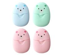 EIHI 4 Piezas Hojas De Jabón, Papel De Jabón, 200 Hojas Hoja De Jabón Desechable, Papel De Jabón Portátil, Papel De Jabón Mini De Viaje, Escamas De Jabón,Portátiles con Caja De Plástico