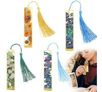 EIHI 4 Piezas Marca Páginas De Metal Hueco Con Borlas Accesorios Lectura Marcador Clip Regalos Para Amantes De Los Libros Escritores Profesores Estudiantes Cumpleaños Navidad