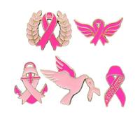 EIHI 5 Broches Rosas de Caridad, Alfileres de Cinta, Cintas de Conciencia, Alfileres de Esperanza para Joyería de Esmalte