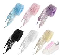 EIHI 6 pares 120cm Cinta de seda cordón cordones de zapato de raso planos cinta de raso largos planos y poco profundos zapatos deportivos correr montaña al aire libre