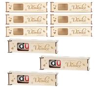 EIHI 9 Piezas Te Mereces un Gran Gracias - Caja de Regalo de Madera para Embalaje de Chocolate, Regalos de Gracias para Mamá Papá Colegas Maestra de Jardín de Infantes