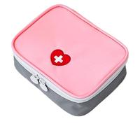 EIHI Bolsa de Medicina de Viaje, Bolsa de Primeros Auxilios vacía, Mini Organizador de Pastillas pequeño y portátil, contenedor de Medicina fácil de Transportar con múltiples Bolsillos, Rosa, 1 Pieza