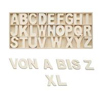 EIHI Letras de madera, Juego de 130 letras mayúsculas de la A a la Z y símbolos, 3 cm, para manualidades, Natural