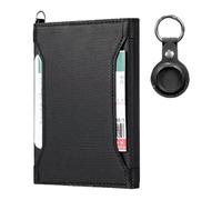 EIHI Porta Pasaporte con Almacenamiento Airtag,Cubierta Pasaporte, Funda para Pasaporte con Bloqueo RFID y Pin,Tarjeta en Piel Sintética,con SIM Múltiples Compartimentos (Negro)