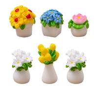 EIHI set de 6 macetas en miniatura para casa de muñecas, mini macetas para plantas en maceta, casa de muñecas, modelo de macetas artificiales, bonsai en miniatura para casa de muñecas