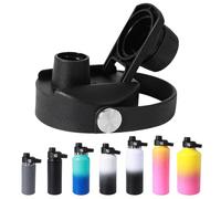 EIHI Tapa de pajita para Hydro Flask Wide Mouth, Tapa de taza térmica, tapa de plástico PP, Negro