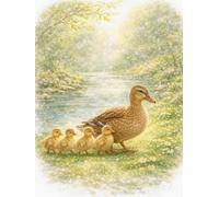 Eiialerm punto de cruz kit completo para Adultos Patito DIY principiantes estampado patrón de bordado,11CT Lienzo preimpreso 40x50cm