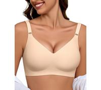 EIISSION Sujetador sin Aros Mujer, Sujetador Reductor Push Up con Relleno Cómodo Sujetadores Mujer sin Aro Sostenes de Mujer Talla Grande Sujetador Invisible Diario Bralette sin Costuras Nude L