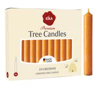 Eika Premium 10% Velas de rbol de cera de abejas - Paquete de 20 Velas de cera de Navidad de color natural de color miel para pirmides Carusels & C