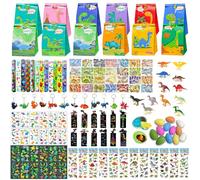 EIKEJI Dino Party Mitgebsel Kindergeburtstag, Dinosaur Party Gastgeschenke Kinder Give Aways Kindergeburtstag Jungen mit Dinosauriereier Tattoo Aufkleber für Geburstag Party Geschenke