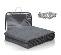 Eikuavons Alfombra para Tienda de campaña, 200 x 200 cm, con 13 piquetas y Bolsa de Transporte, Alfombra de Camping para Exteriores, Resistente a la Intemperie, Antideslizante, Transpirable, Alfombra