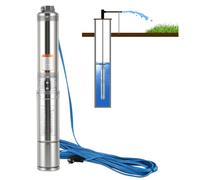 Eikuavons Bomba para pozos profundos, 0,37 kW, condensador integrado, bomba sumergible para tuberías, con cable de conexión de 20 m, altura de entrega máx. 34 m, bomba de agua sumergible