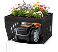 Eikuavons Garaje para robot cortacésped con jardinera galvanizada, cubierta protectora para cortacésped, protección UV, ideal contra la lluvia y el granizo, 42 x 61 x 70 cm, color negro