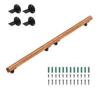 Eikuavons Pasamanos de madera de pino, 180 cm, pasamanos montados en la pared, madera semicircular, pasamanos de madera antideslizante con soportes de pared, material de montaje, nogal claro