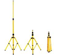 Eikuavons Trípode telescópico, trípode para luces de trabajo, altura regulable hasta 1,60 metros, trípode de acero, lámpara de trabajo, pieza de soporte para 1 foco (soporte individual)