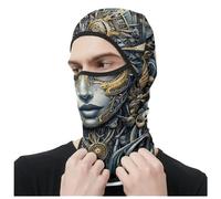 Eikuni Pasamontañas para hombre y mujer, protección solar, motocicleta, pesca, senderismo, Cara gris dorada para mujer, Talla única