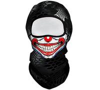 Eikuni Pasamontañas para hombres y mujeres, pasamontañas fantasma, máscara de calavera, ligera para esquí, motocicleta, Halloween, ciclismo, equitación, caza, Clown White Face Smile, Talla única