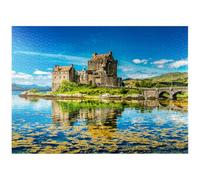 Eilean Donan Castle On A Warm Summer Day - Dornie, Escocia - Rompecabezas de 1000 piezas premium - Fabricado en Estados Unidos
