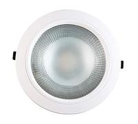 Eilen - Downlight Led Empotrable Redondo 24W, Aluminio/Cristal, 2280 lúmenes, Luz Blanca Neutra (4000K), Led COB, Ángulo Apertura 120º, 30.000H Vida Útil, IP20, Diámetro Ø20cm, Color Blanco