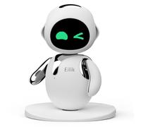 Eilik Silver - Juguetes interactivos táctiles de escritorio, lindas mascotas robot con abundantes emociones. Animaciones divertidas y minijuegos, regalos de cumpleaños para niñas y niños