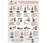 EILISON Póster de entrenamiento con placa vibratoria de cuerpo completo, tabla de máquina de ejercicios con sugerencias de entrenamiento e instrucciones detalladas en una práctica tabla de