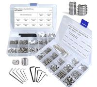 EilxMag Juego de 830 tornillos de cabeza Allen métricos + estándar SAE hexagonal hexagonal 304 de acero inoxidable con accionamiento hexagonal interno de punta de copa (M3-M8, 1/8 "-40 a 5/16"-18)