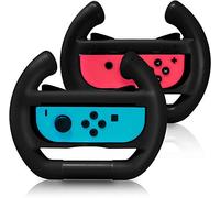 EIMGO Juego de 2 accesorios de volante para Nintendo Switch Joy-Con Racing Game Controller (parte inferior plana, negro)