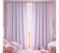 Eimilaly Arco Iris Cortinas Transparentes para el Dormitorio/Fiesta temática/Boda, Cortinas de Visillo con Bolsillo para Varilla 84 Pulgadas (Rainbow, W59xL84inch/2 Panel)