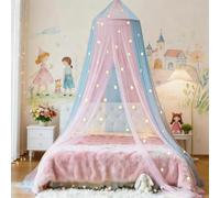 Eimilaly - Cielo de Cama Doble Color, se Ilumina en el Negro, Rosa, Azul, mosquitero para Cama para niña, decoración de Dormitorio, Puerta única