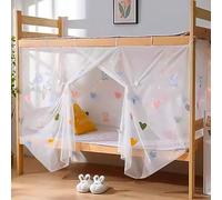 Eimilaly Cortinas de Cama con Dosel de 8 Esquinas para Niñas con Bordado de Corazones de Colores, Dosel de Cama Extra-encriptado para Dormitorio, Cama Loft, Cama de 1M o Camping al Aire Libre