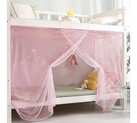 Eimilaly Cortinas de Cama de 8 Esquinas para Decoración de Cama de Niños y Niñas, Dosel de Cama para Dormitorio, Cama Loft, Cama de 1-1.8M o Camping al Aire Libre, 1M/Puerta Simple Pink