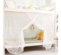 Eimilaly Cortinas de Cama de 8 Esquinas para Decoración de Cama de Niños y Niñas, Dosel de Cama para Dormitorio, Cama Loft, Cama de 1-1.8M o Camping al Aire Libre, 1.5M/Puerta Simple White