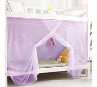Eimilaly Cortinas de Cama de 8 Esquinas para Decoración de Cama de Niños y Niñas, Dosel de Cama para Dormitorio, Cama Loft, Cama de 1-1.8M o Camping al Aire Libre, 1.5M/Puerta Simple Purple