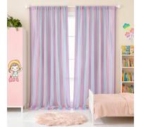 Eimilaly Cortinas Transparentes Rainbow, Cortinas Transparentes con Presilla para la Barra, Dosel Transparente de 84 Pulgadas de Largo, 2 Panels/Style B