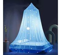 Eimilaly Dosel de Cama Con Estrellas Que Brillan en la Oscuridad, Mosquitera Princesa para Niñas, Decoración de Habitación, Azul