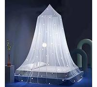 Eimilaly Dosel de Cama Estrellas Que Brillan en la Oscuridad, Dosel de Cama para Niñas Mosquitera, Dosel Princesa para Decoración de Habitación de Cama de Niñas, White