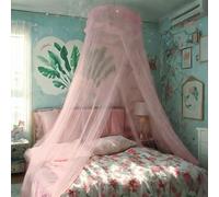 Eimilaly Dosel de Encaje para Cama Mosquitera, Dosel de Cama Princesa para Decoración de Habitación de Niñas, Pink/Single Door
