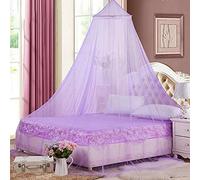 Eimilaly - Mosquitera Redonda de Encaje para Cama, mosquitera, diseño de Princesa, protección contra Insectos, para Adultos, bebés, Camping al Aire Libre,Purple