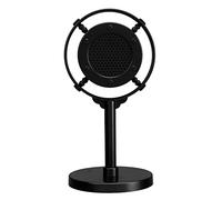 EIMSOAH Accesorio de Micrófono de Estilo Retro Clásico, Modelo de Micrófono Clásico de Plástico Falso con Soporte para Amantes de los Pasatiempos Coleccionables de Objetos de Arte, (Negro)