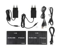 EIMSOAH Adaptador Ethernet KVM 4K, 2 Puertos USB 2.0 Plug and Play Latencia HD KVM Extensor USB sobre Cat 6 hasta 656. Pies, con Digital sin Comprimir para Auriculares, Mouse, (Enchufe Europeo)