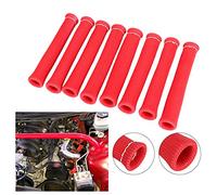 EIMSOAH Aislante Universal de Protección Térmica con Funda de Bujía Roja, Protector a Prueba de Químicos, Cubierta de 1600 Grados de 8 Piezas para Hot Rods y Classics