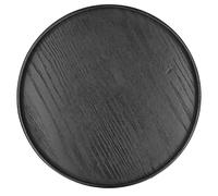 EIMSOAH Bandeja Redonda de Madera para Servir, Bandeja de Comida de MDF Negro para Frutas, Pan y Bebidas, Plato de Servicio de Borde Elevado para Hoteles, Restaurantes y Uso en Cocina (yo juzgo)