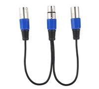 EIMSOAH Cable Adaptador XLR Hembra a Conector Macho Doble para Extensión de de Micrófono, Material de Aleación de Zinc para Mezcladores, Altavoces, 11,8 Pulgadas