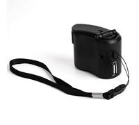 EIMSOAH Cargador de Manivela, Cargador de Teléfono con Manivela USB, Banco de Energía de Emergencia Portátil con Luz LED Roja, para Senderismo Al Aire Libre, Camping, Carga de Teléfono (Negro)